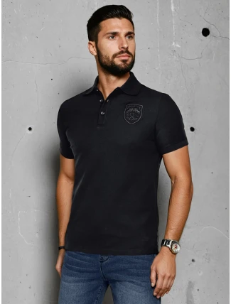 Pánská polokošile s nášivkou černá FashionStreet PX0624