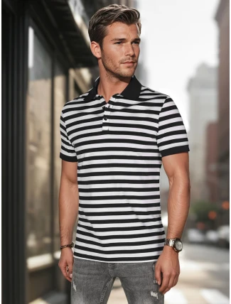 Pánská pruhovaná polokošile bílá FashionStreet PX0642 Pánská pruhovaná polokošile bílá FashionStreet PX0642