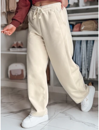 Dámské tepláky se širokými nohavicemi DRESMOOD PREMIUM béžová FashionStreet UY2689