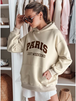 Dámská oversize mikina PARISSIA béžová FashionStreet BY1457