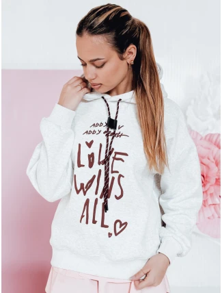 Dámská mikina oversize LOVEWILL šedá FashionStreet BY1468 Dámská mikina oversize LOVEWILL šedá FashionStreet BY1468