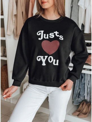 Dámská mikina s potiskem JUST LOVE YOU černá FashionStreet BY1472