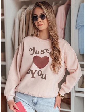 Dámská mikina s potiskem JUST LOVE YOU růžová FashionStreet BY1473