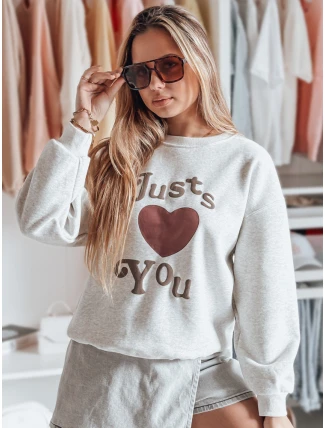 Dámská mikina s potiskem JUST LOVE YOU šedá FashionStreet BY1475