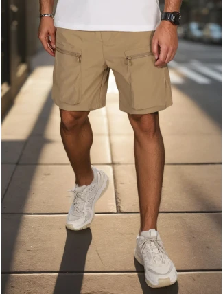 Pánské látkové bojové šortky khaki FashionStreet SX2507