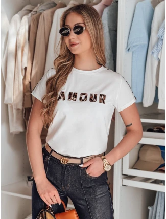 Dámské vyšívané tričko AMOROSA white FashionStreet RY2856