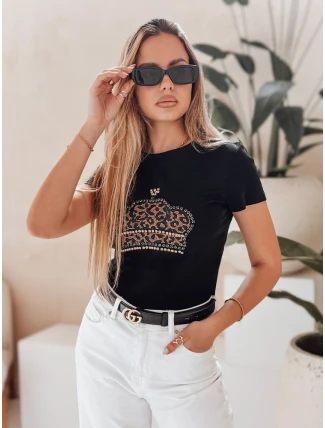 Dámské tričko s korunkou BLINGESSO černé FashionStreet RY2877