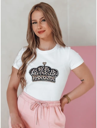 Dámské tričko s korunkou BLINGESSO bílé FashionStreet RY2878