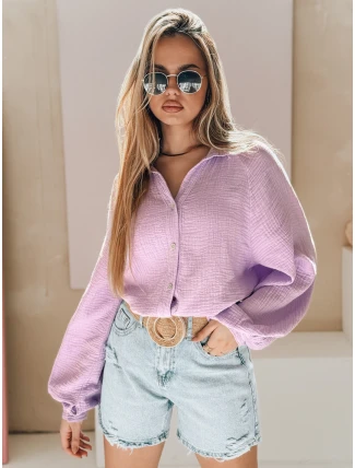 Dámské oversize mušelínové tričko MUSLINEA berry FashionStreet DY0476