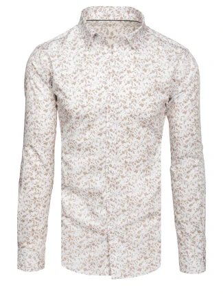 Pánská neformální bílá košile FashionStreet DX2636 Pánská neformální bílá košile FashionStreet DX2636