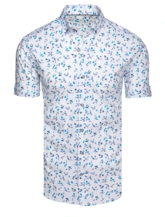 Pánská bílá košile s krátkým rukávem FashionStreet KX1039