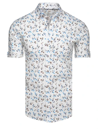 FashionStreet pánská bílá košile s krátkým rukávem KX1040