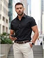 Pánské tričko s krátkým rukávem černé FashionStreet KX1044