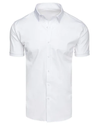 Pánská bílá košile s krátkým rukávem FashionStreet KX1045