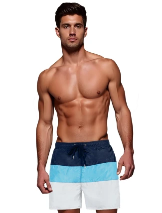 Pánské tmavě modré a bílé plavecké šortky FashionStreet SX2518