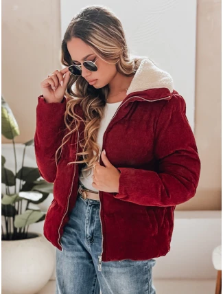 Dámská manšestrová bunda TRENDYGLAM vínová FashionStreet TY4942