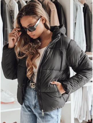 Dámská krátká péřová bunda GLAMVO s kapucí černá FashionStreet TY4950