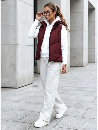 Dámská prošívaná vesta LIKEHUGS vínová FashionStreet TY4976