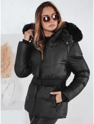 Dámská zimní prošívaná bunda s kapucí LOVELINA černá FashionStreet TY4981