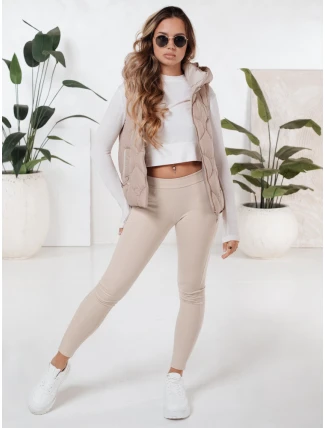 Dámské legíny béžové FashionStreet kalhoty UY2724