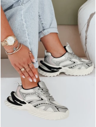 Dámské sportovní stříbrné tenisky FashionStreet ZY1007 Dámské sportovní stříbrné tenisky FashionStreet ZY1007