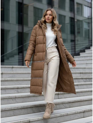 FashionStreet dámská zimní dlouhá velbloudí bunda TY5167