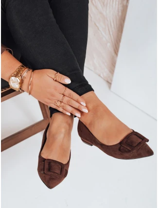 Dámské semišové hnědé baleríny FashionStreet ZY1053