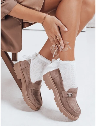 Dámské semišové béžové mokasíny FashionStreet ZY1128 Dámské semišové béžové mokasíny FashionStreet ZY1128