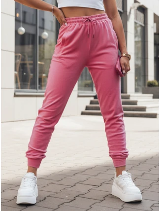 Dámské velurové růžové tepláky FashionStreet UY2839 Dámské velurové růžové tepláky FashionStreet UY2839