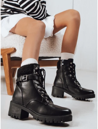 Dámské šněrovací boty černé FashionStreet ZY1216