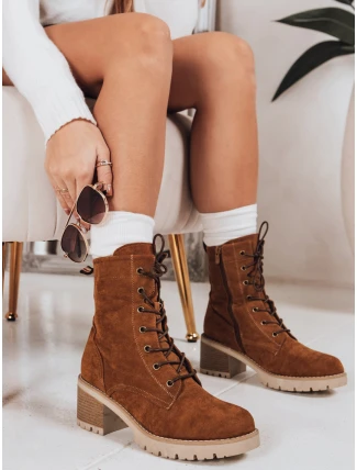 Dámské semišové šněrovací boty velbloudí barvy FashionStreet ZY1236 Dámské semišové šněrovací boty velbloudí barvy FashionStreet ZY1236