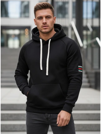 Pánská mikina s kapucí černá FashionStreet BX5943