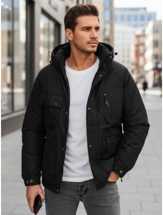 Pánská zimní bunda s kapucí černá FashionStreet TX5108