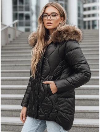 Dámská zimní bunda s kožešinou černá FashionStreet TY5501