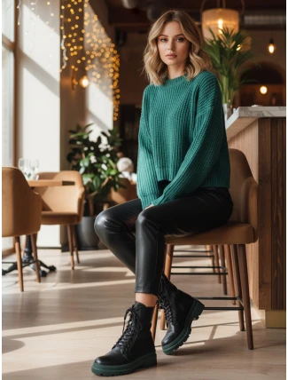 Dámské vázané boty HARDSTEP černé FashionStreet ZY1304