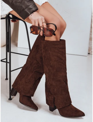 Dámské semišové kovbojské boty hnědé FashionStreet ZY1325 Dámské semišové kovbojské boty hnědé FashionStreet ZY1325