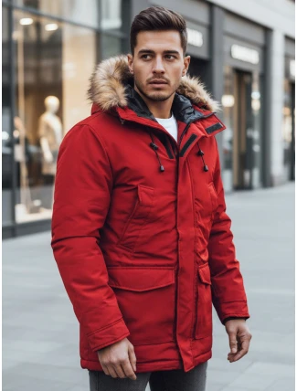 Pánská zimní bunda parka červená FashionStreet TX2995z Pánská zimní bunda parka červená FashionStreet TX2995z