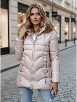 Dámská zimní bunda s kapucí WINTERCHIC růžová FashionStreet TY4441z