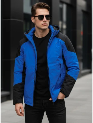 Pánská zimní bunda s kapucí modrá FashionStreet TX5122