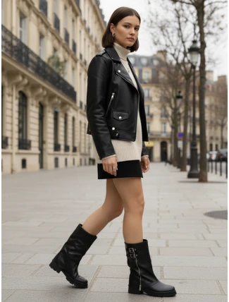 Dámské kozačky se širokým svrškem černé FashionStreet ZY1331 Dámské kozačky se širokým svrškem černé FashionStreet ZY1331