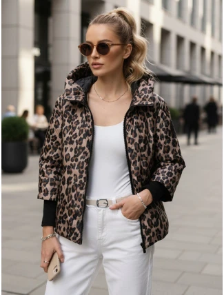Dámská přechodná bunda v leopardí béžové barvě FashionStreet TY5549