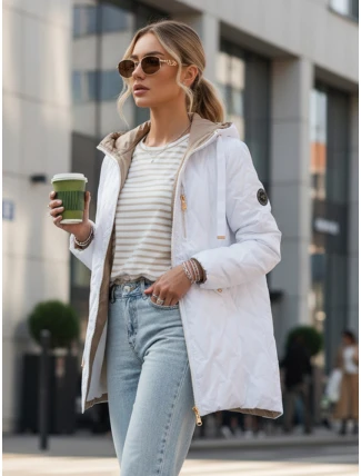 Dámská prošívaná přechodná bunda bílá FashionStreet TY5564