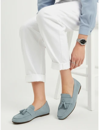 Dámské semišové mokasíny modré FashionStreet ZY1363