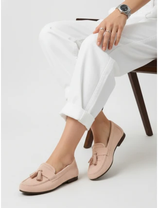 Dámské semišové růžové mokasíny FashionStreet ZY1364