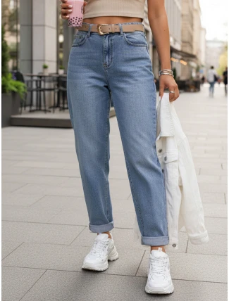 Dámské džínové kalhoty s páskem FashionStreet UY2887 Dámské džínové kalhoty s páskem FashionStreet UY2887