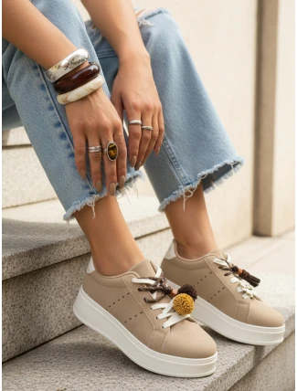 Dámské tenisky na platformě béžové FashionStreet ZY1419