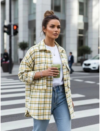 Dámská kostkovaná zelenožlutá košile FashionStreet DY0481