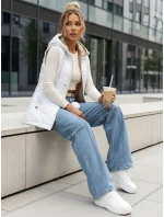 Dámská prošívaná vesta s kapucí GLITZY bílá FashionStreet TY5614