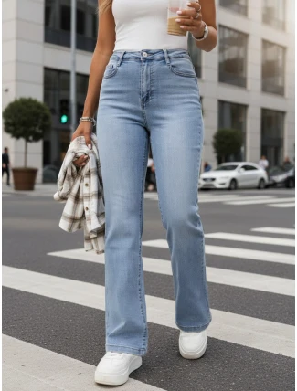 Dámské modré džíny s vysokým pasem FashionStreet UY2913