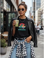 Dámské tričko s potiskem Mamasaurus ke Dni matek černé FashionStreet NX5027RY
